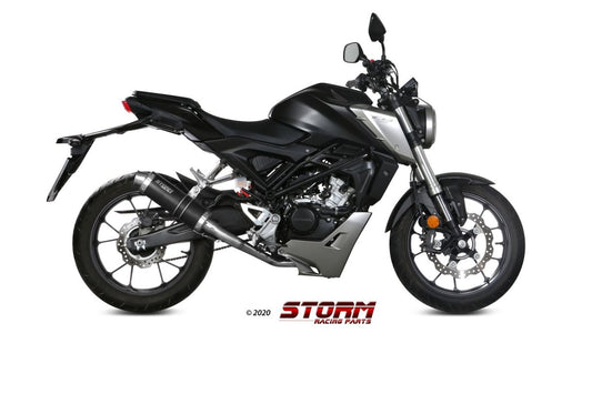 Escape completo homologado Storm GP en acero negro para HONDA CB 125 R NEO SPORTS CAFÉ 18-20