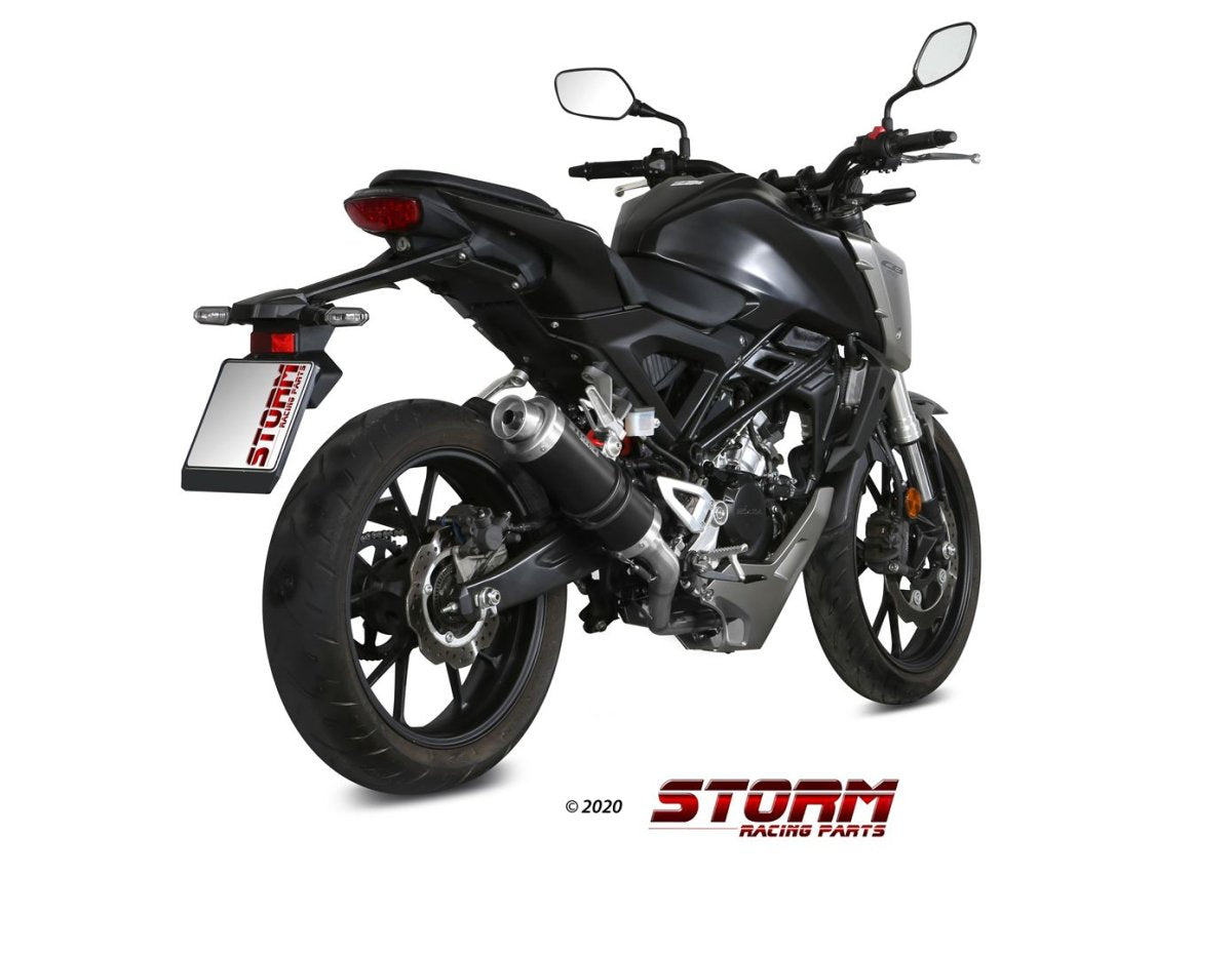 Escape completo homologado Storm GP en acero negro para HONDA CB 125 R NEO SPORTS CAFÉ 18-20