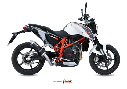 Escape homologado Mivv GP en Acero negro para KTM Duke 690 12-18 - vista 1