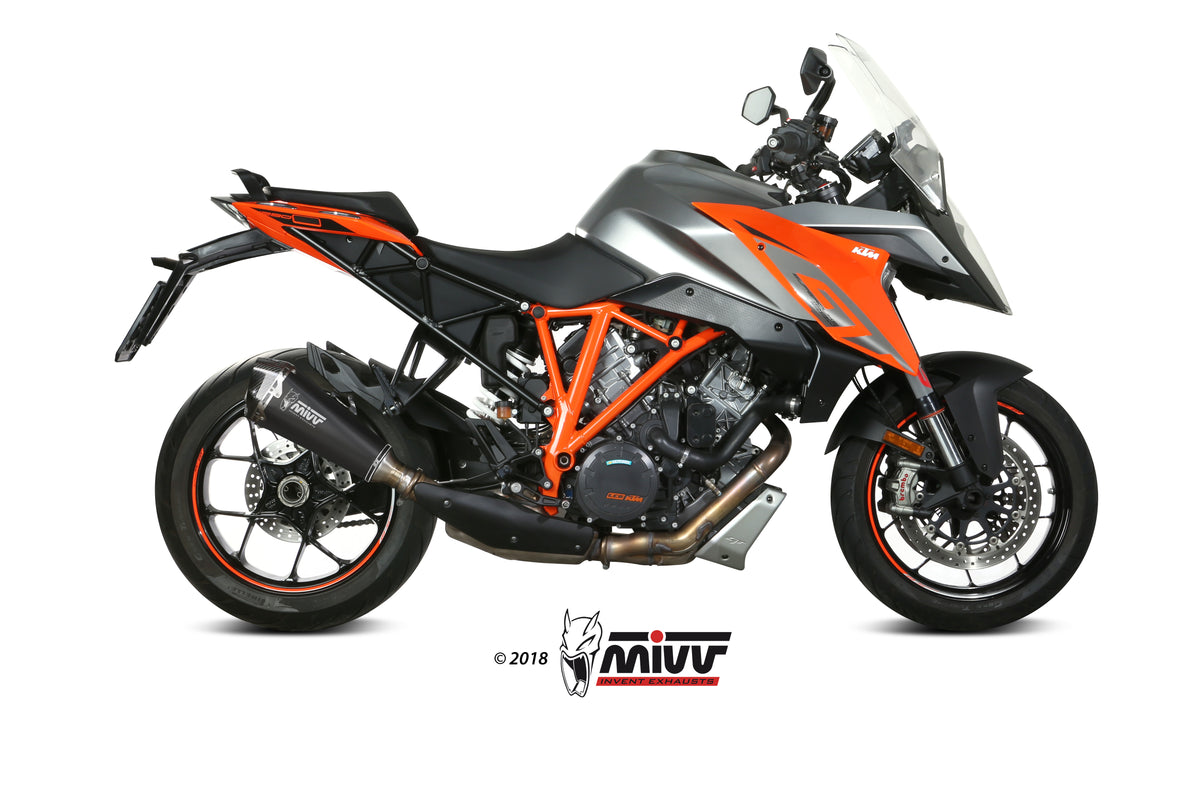 Escape homologado Mivv Delta Race en Acero negro para KTM 1290 Super Duke GT 16-24