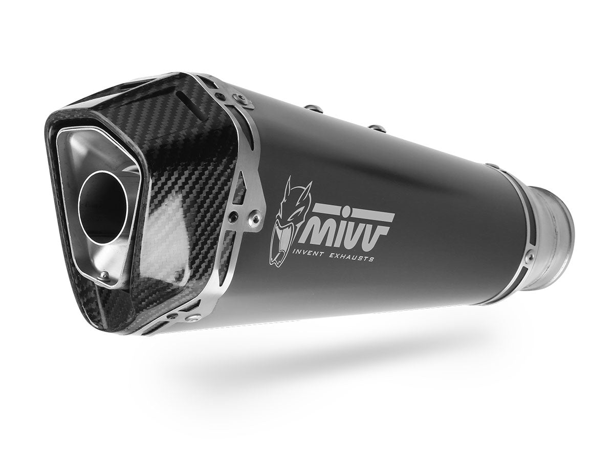 Escape homologado Mivv Delta Race en Acero negro para KTM 1290 Super Duke GT 16-24