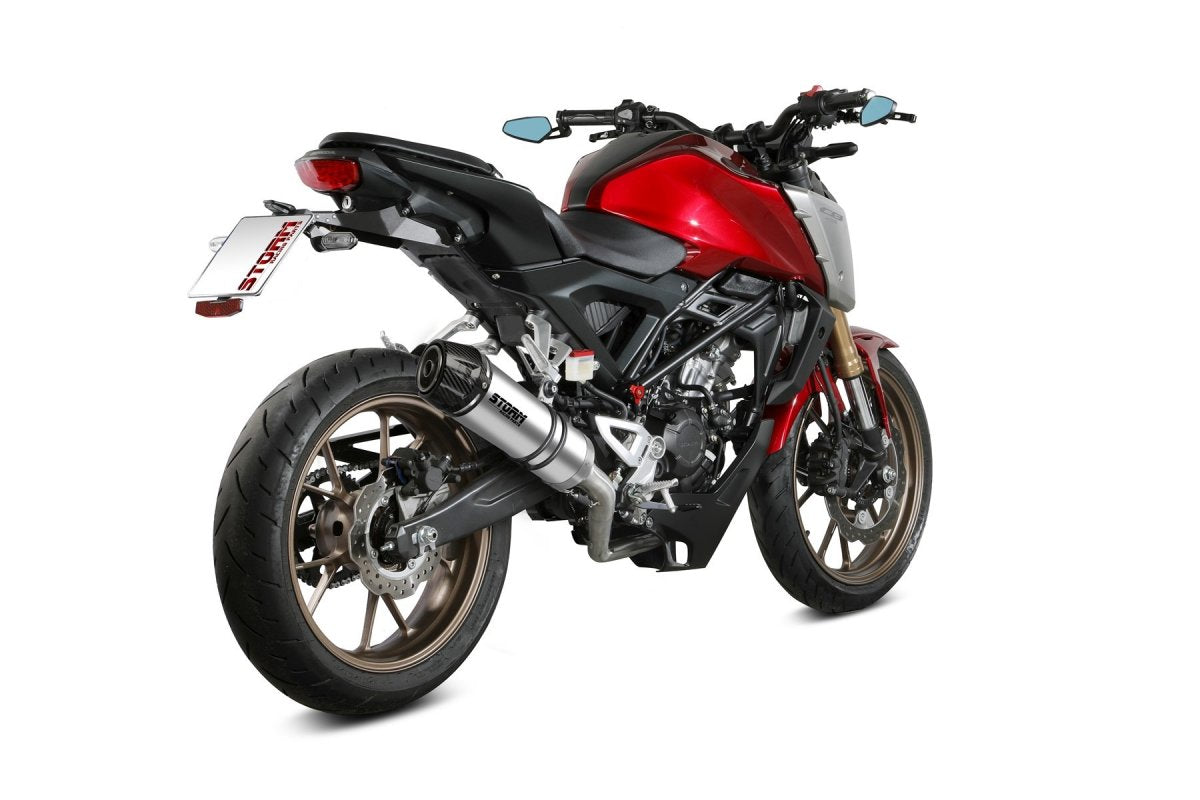 Escape completo homologado Storm GP en Acero inox. posicion alta para HONDA CB 125 R NEO SPORTS CAFÉ 21-24