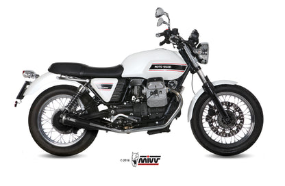 Escape homologado Mivv Ghibli en Acero negro para Moto Guzzi V7 08-16