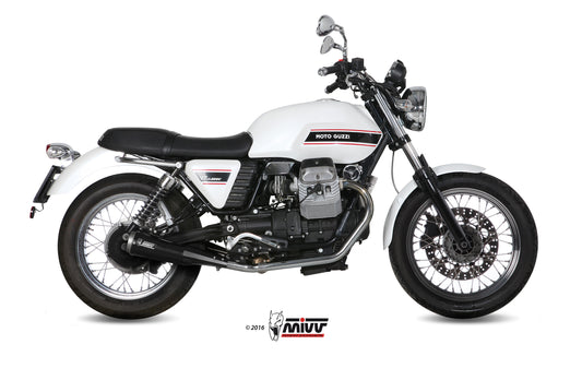 Escape homologado Mivv Ghibli en Acero negro para Moto Guzzi V7 08-16