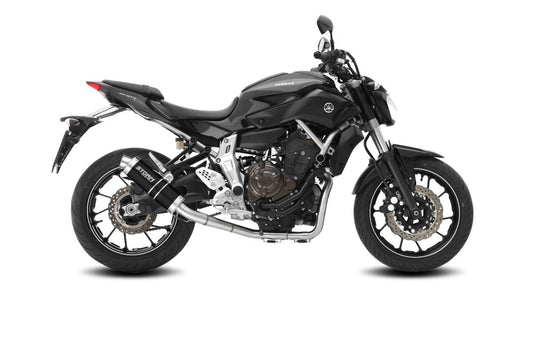 Escape completo homologado Storm GP Acero negro posicion alta para YAMAHA MT 07 14-24