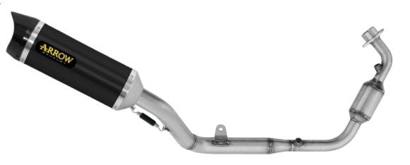 Escape completo ARROW Thunder homologado en aluminio negro con colectores en acero inoxidable para HONDA CB 125 R NEO SPORTS CAFÉ 24-25