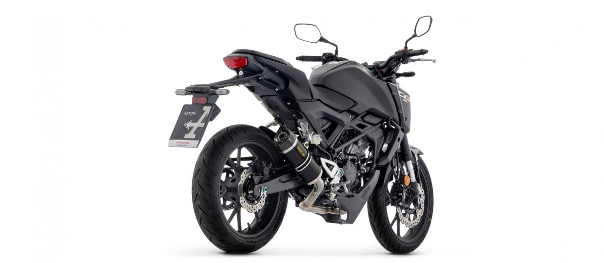 Escape completo ARROW Thunder homologado en aluminio negro con colectores en acero inoxidable para HONDA CB 125 R NEO SPORTS CAFÉ 24-25