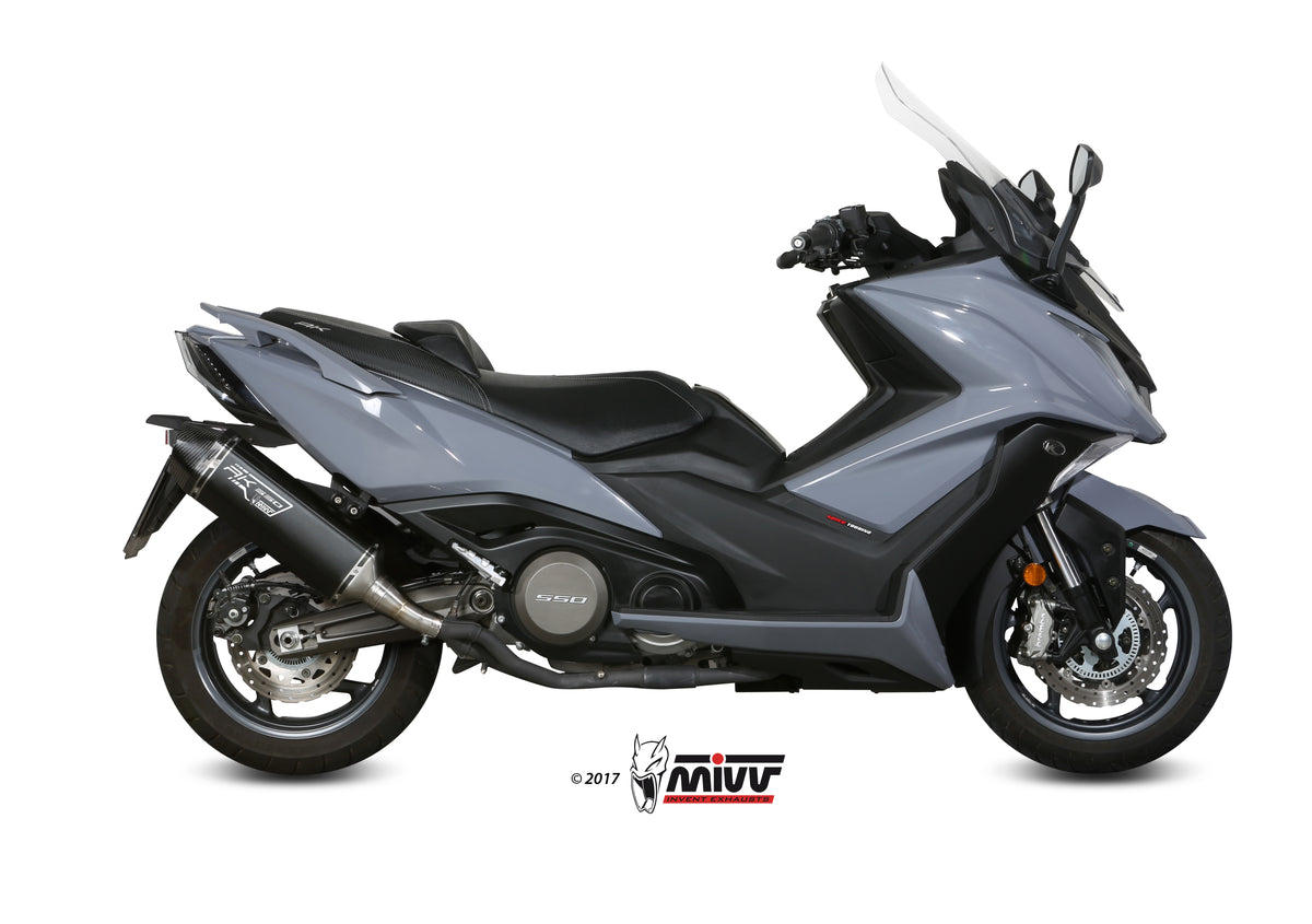 Escape homologado Mivv Speed Edge en Acero negro para Kymco AK 550 17-20