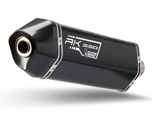 Escape homologado Mivv Speed Edge en Acero negro para Kymco AK 550 17-20