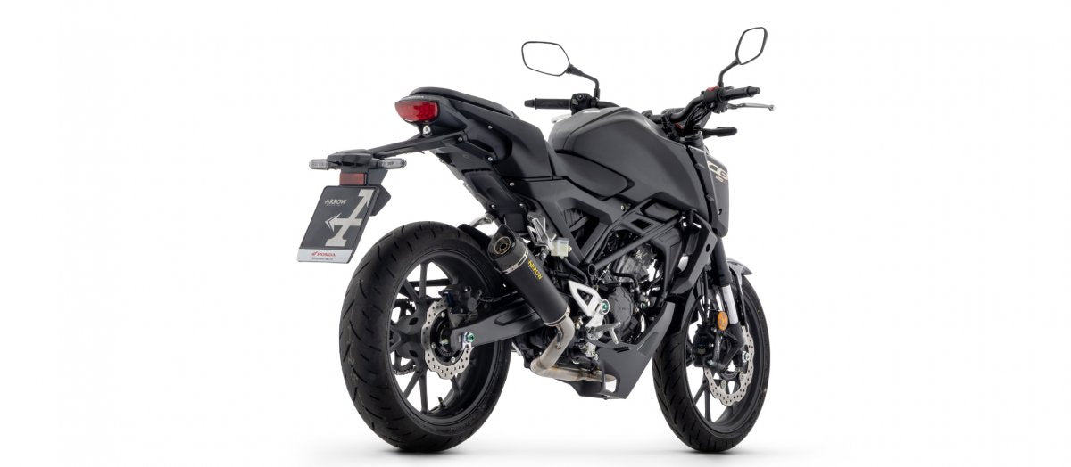 Escape completo ARROW X-Kone homologado en aluminio negro con colectores en acero inoxidable para HONDA CB 125 R NEO SPORTS CAFÉ 24-25