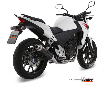 Escape aprovado pela Mivv GP em aço preto para HONDA CB 500 F 13-15 | CB 500 X 13-15 | CBR 500 R 13-15