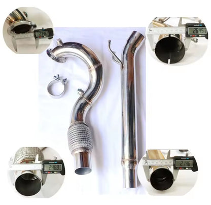 Downpipe Artesanal Golf 7 / 7,5 GTI, Leon 5F, TT 8S - 1,8 / 2,0 TSI EA888.3 MQB Aço Inoxidável