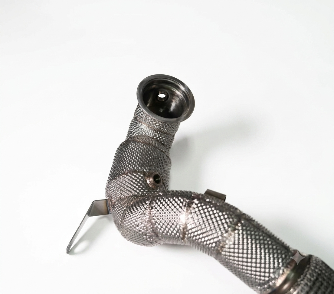 Downpipe Artesanal 3,5" Golf 8R, S3 8Y y Formentor EA888.4 MQB Evo Acero Inoxidable