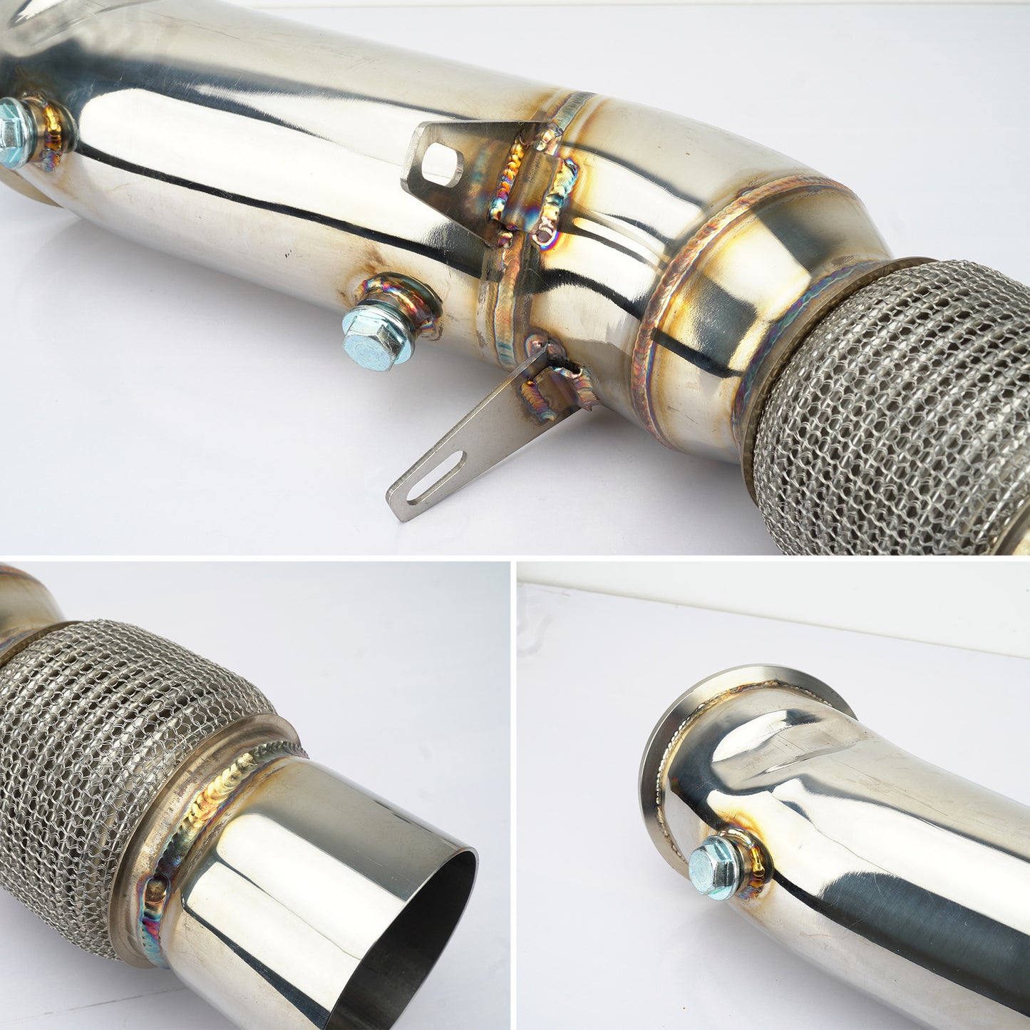 Downpipe Artesanal BMW Serie 1/2/3/4/6/7 motor B48 chasis F/G sin FAP Acero Inoxidable