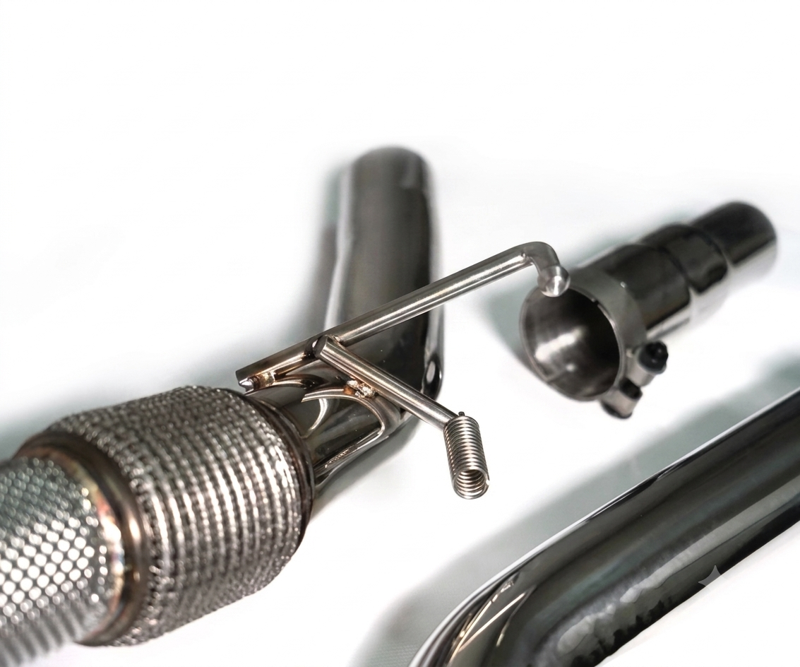 Downpipe Artesanal 3,5" Golf 8R, S3 8Y y Formentor EA888.4 MQB Evo Acero Inoxidable