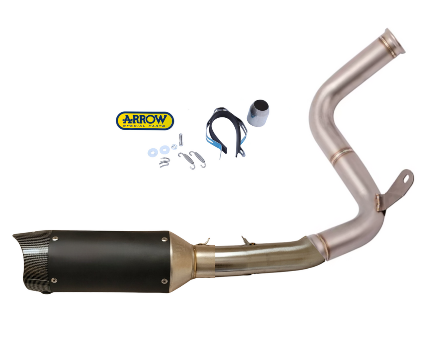 Sistema de escape em aço inoxidável para KTM Duke/ RC/ Adventure 125 e 390 (2017-2020)