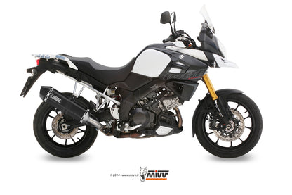 Escape homologado Mivv Speed Edge en Acero negro para Suzuki DL 1000 V-STROM 14-20 | DL 1050 V-STROM 20-26