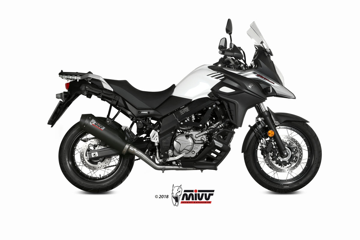 Escape completo homologado Mivv OVAL en Carbono para Suzuki DL 650 V-STROM 17-24