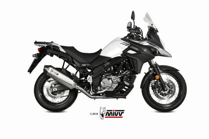 Escape completo homologado Mivv Speed Edge en Acero negro para Suzuki DL 650 V-STROM 17-24