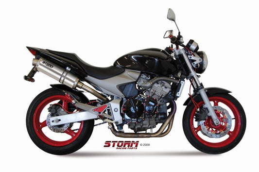 Escape homologado Storm OVAL Acero inox. para HONDA HORNET 600 03-06