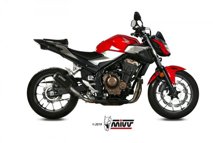Escape não homologado Mivv MK3 em aço preto para HONDA CB 500 F 19-24 