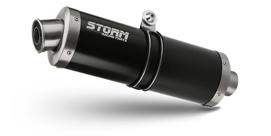 Escape homologado Storm OVAL Acero negro para HONDA CB 600 F HORNET 98-00
