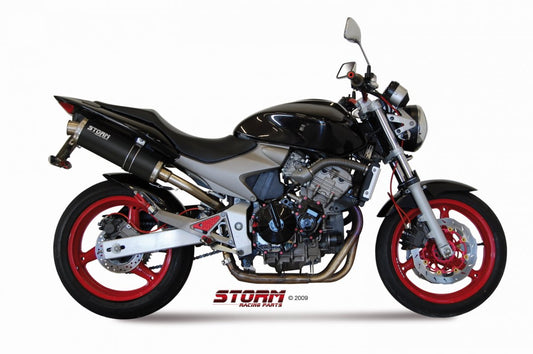 Escape homologado Storm OVAL Acero negro para HONDA CB 600 F HORNET 03-06