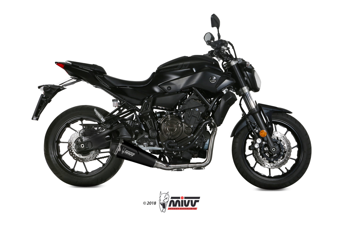 Escape completo homologado Mivv Delta Race en Acero negro para Yamaha MT 07 14-20