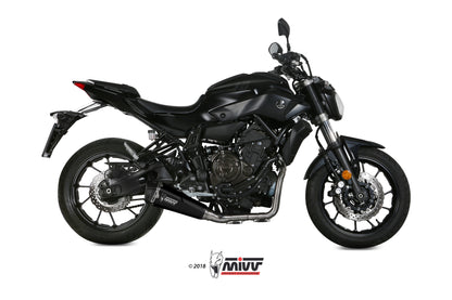 Escape completo homologado Mivv Delta Race en Acero negro para Yamaha MT 07 14-20