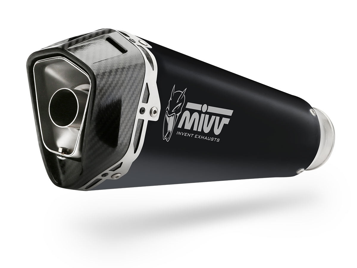 Escape completo homologado Mivv Delta Race en Acero negro para Yamaha MT 07 14-20