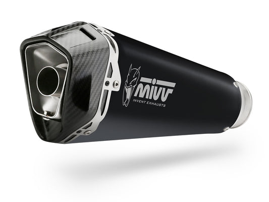 Escape completo homologado Mivv Delta Race en Acero negro para Yamaha MT 07 14-20